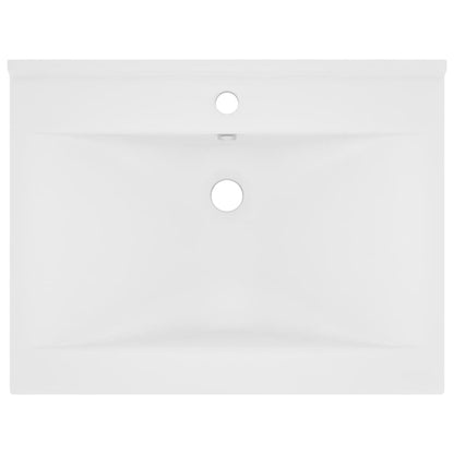 Berkfield Luxury Basin with Faucet Hole Matt White 60x46 cm Ceramic