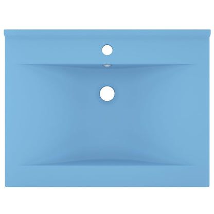 Berkfield Luxury Basin with Faucet Hole Matt Light Blue 60x46 cm Ceramic