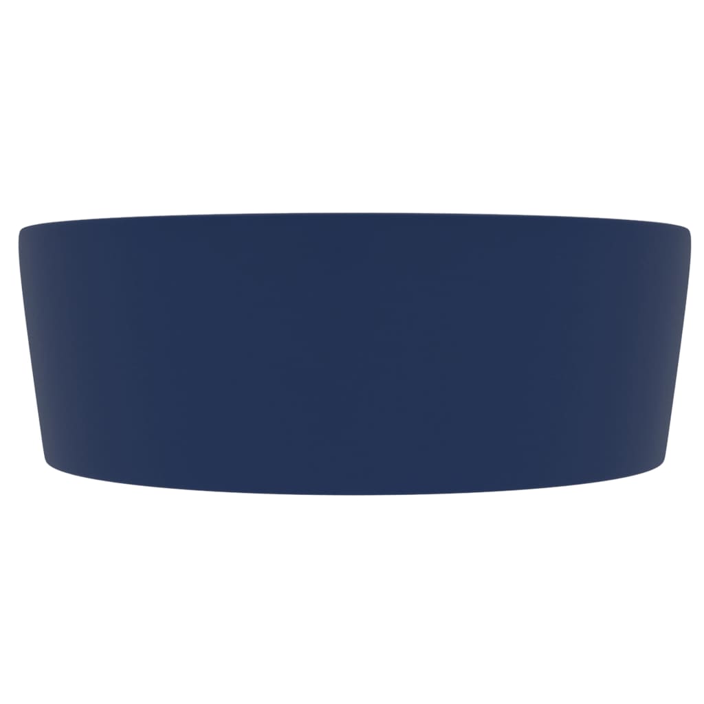 Berkfield Luxury Wash Basin with Overflow Matt Dark Blue 36x13 cm Ceramic