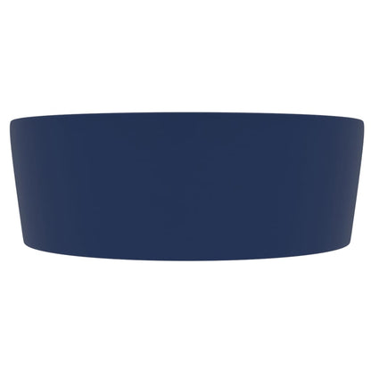Berkfield Luxury Wash Basin with Overflow Matt Dark Blue 36x13 cm Ceramic