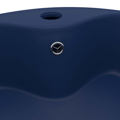 Berkfield Luxury Wash Basin with Overflow Matt Dark Blue 36x13 cm Ceramic