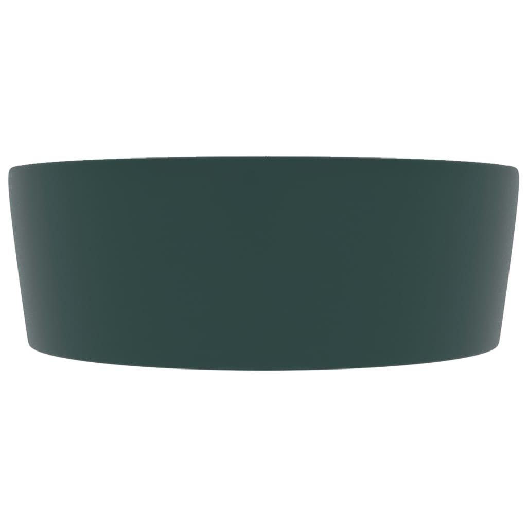 Berkfield Luxury Wash Basin with Overflow Matt Dark Green 36x13 cm Ceramic