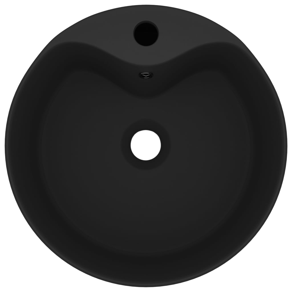 Berkfield Luxury Wash Basin with Overflow Matt Black 36x13 cm Ceramic