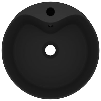 Berkfield Luxury Wash Basin with Overflow Matt Black 36x13 cm Ceramic