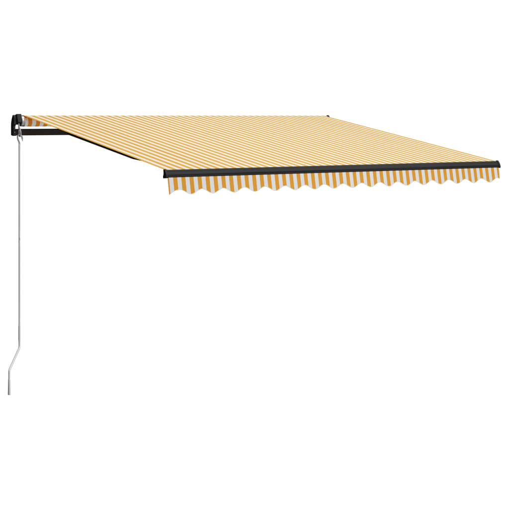 Berkfield Manual Retractable Awning 400x300 cm Yellow and White