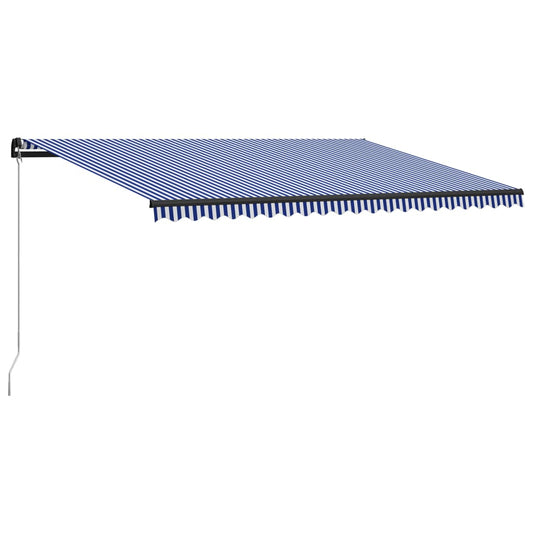 Berkfield Manual Retractable Awning 500x300 cm Blue and White
