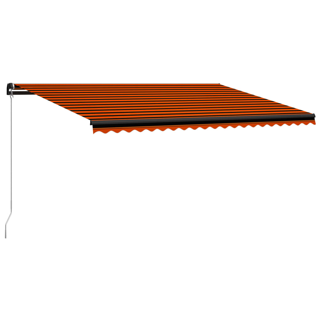 Berkfield Manual Retractable Awning 500x300 cm Orange and Brown