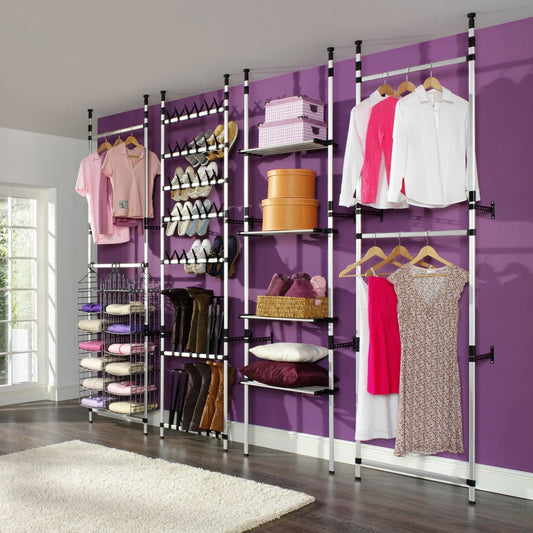 Berkfield Telescopic Wardrobe System with Rods Aluminium