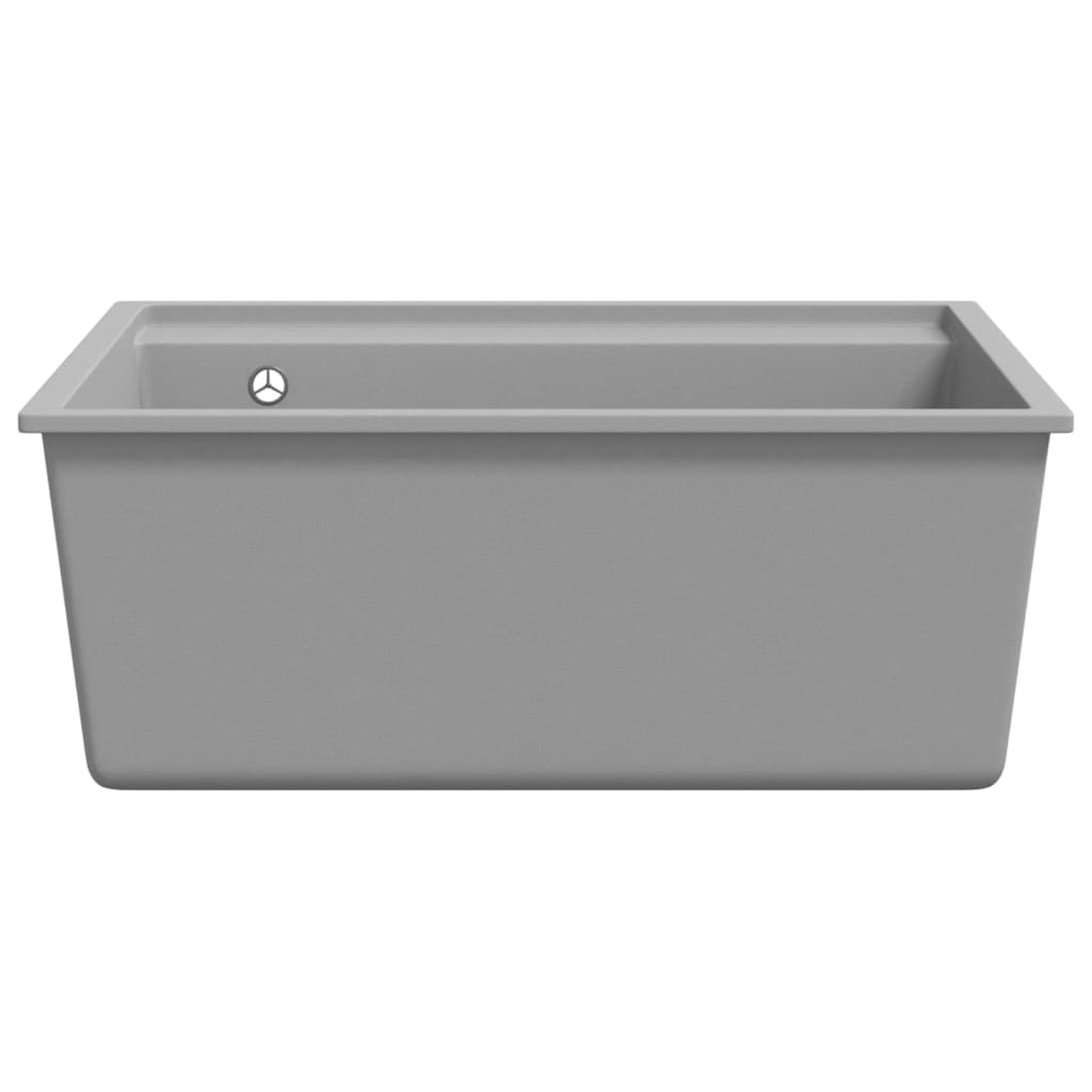 Berkfield Kitchen Sink with Overflow Hole Grey Granite