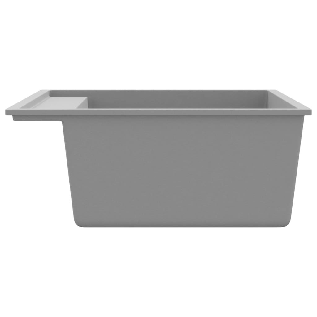 Berkfield Kitchen Sink with Overflow Hole Grey Granite