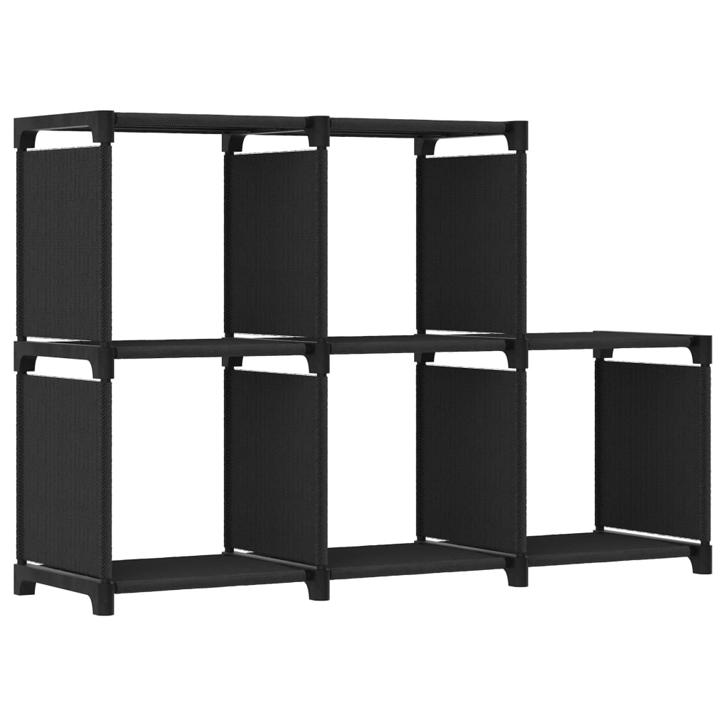 Berkfield 5-Cube Display Shelf Black 103x30x72.5 cm Fabric