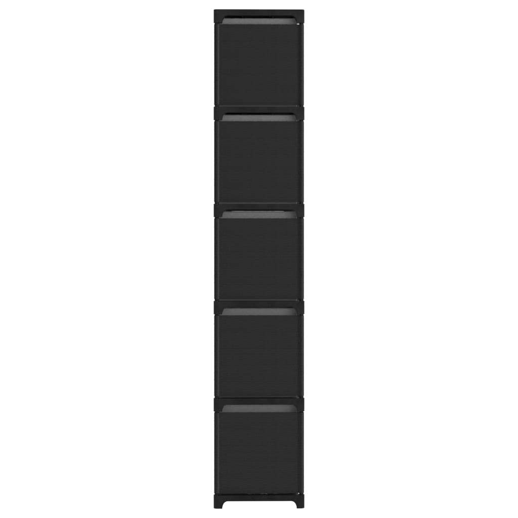 Berkfield 15-Cube Display Shelf with Boxes Black 103x30x175.5 cm Fabric