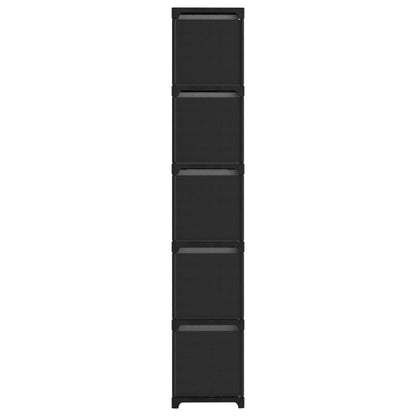 Berkfield 15-Cube Display Shelf with Boxes Black 103x30x175.5 cm Fabric