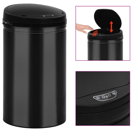 Berkfield Automatic Sensor Dustbin 40 L Carbon Steel Black