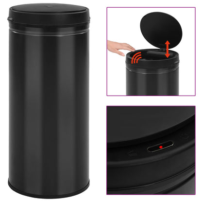 Berkfield Automatic Sensor Dustbin 80 L Carbon Steel Black