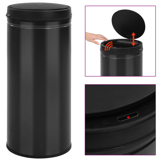 Berkfield Automatic Sensor Dustbin 80 L Carbon Steel Black