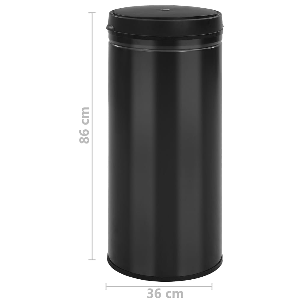 Berkfield Automatic Sensor Dustbin 80 L Carbon Steel Black