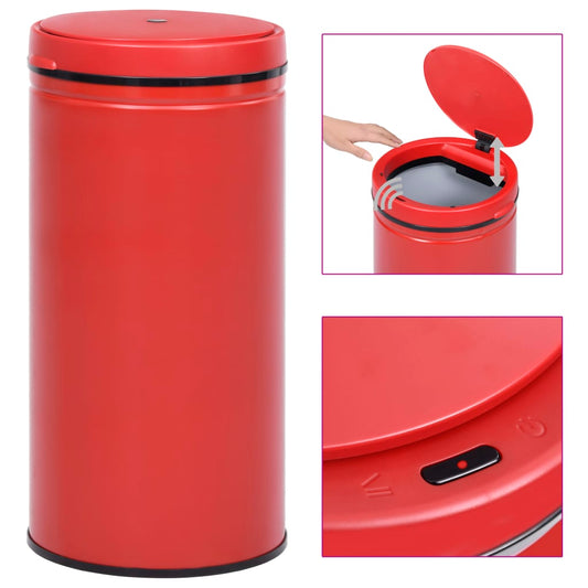 Berkfield Automatic Sensor Dustbin 70 L Carbon Steel Red