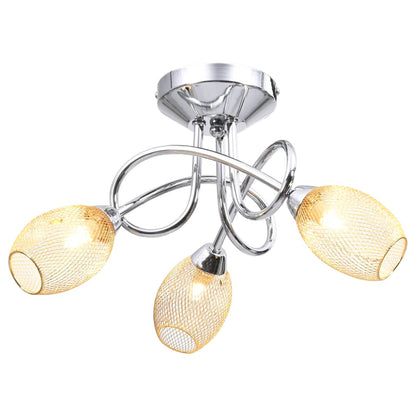 Berkfield Ceiling Lamp with Gold Plated Lamp Shades for 3 G9 Bulbs