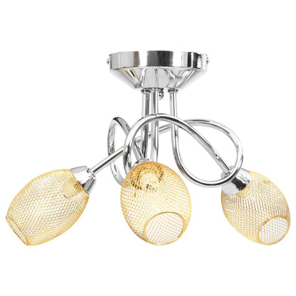 Berkfield Ceiling Lamp with Gold Plated Lamp Shades for 3 G9 Bulbs