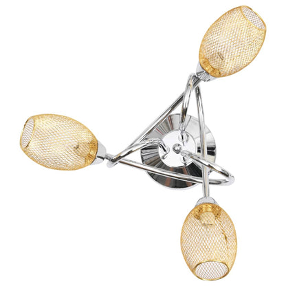 Berkfield Ceiling Lamp with Gold Plated Lamp Shades for 3 G9 Bulbs