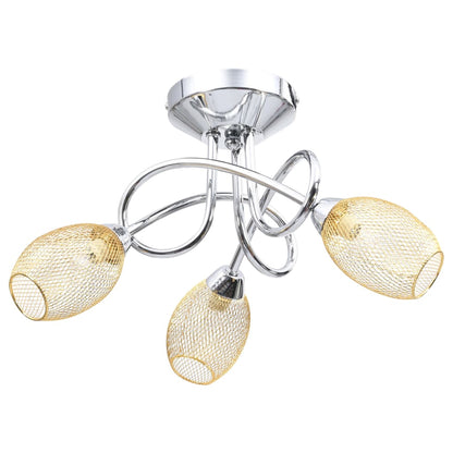 Berkfield Ceiling Lamp with Gold Plated Lamp Shades for 3 G9 Bulbs