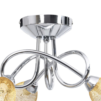 Berkfield Ceiling Lamp with Gold Plated Lamp Shades for 3 G9 Bulbs