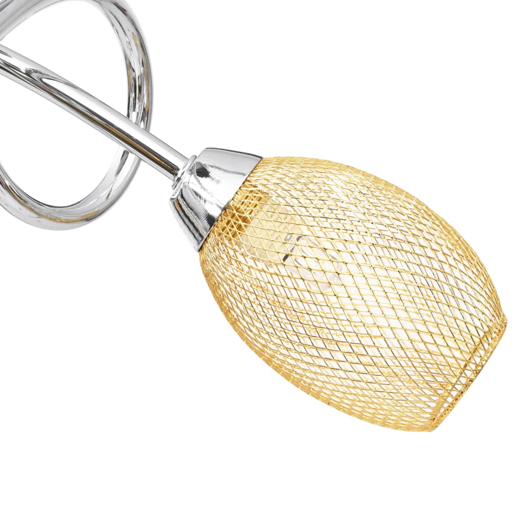 Berkfield Ceiling Lamp with Gold Plated Lamp Shades for 3 G9 Bulbs