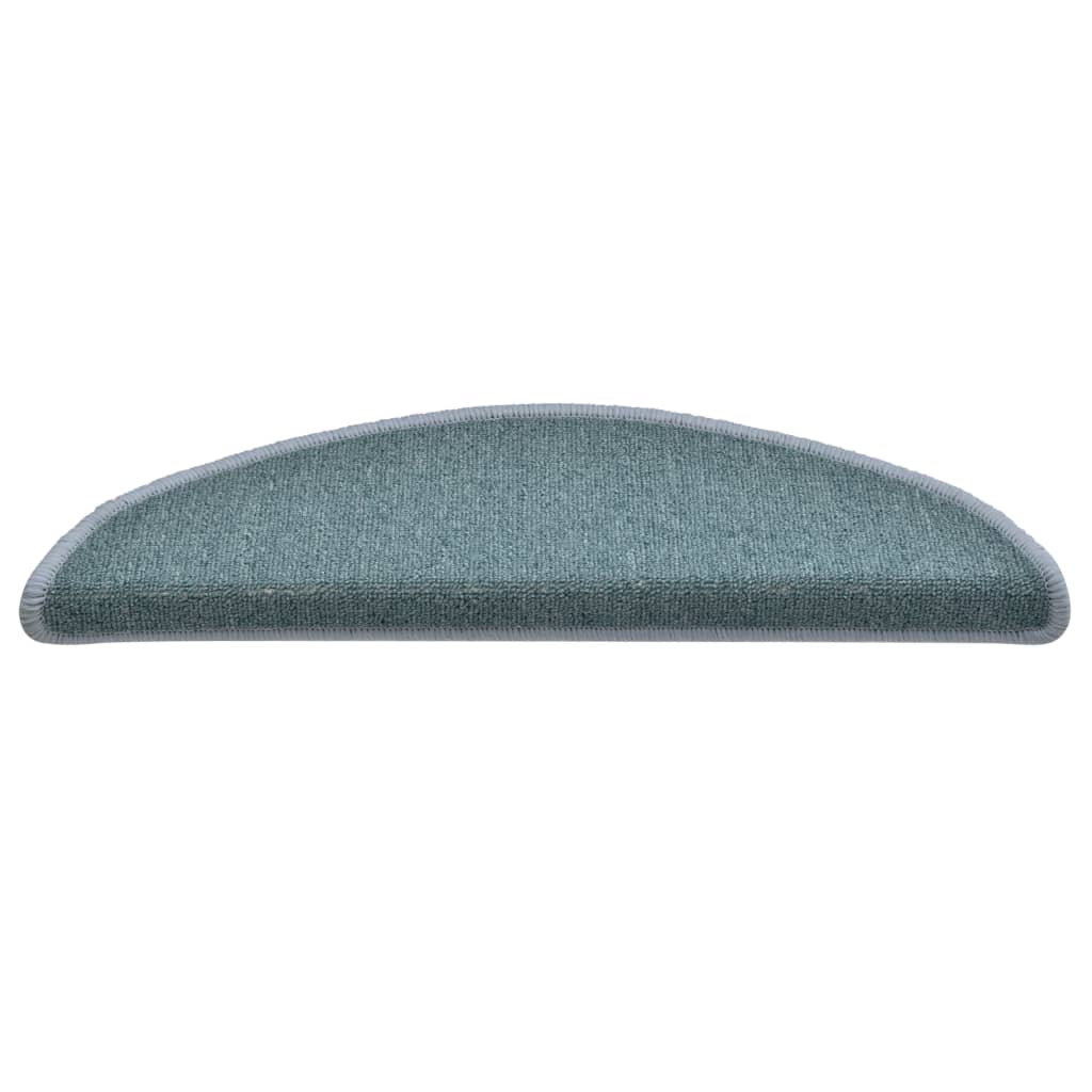 Berkfield Carpet Stair Treads 15 pcs Blue 56x17x3 cm