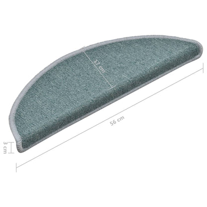 Berkfield Carpet Stair Treads 15 pcs Blue 56x17x3 cm