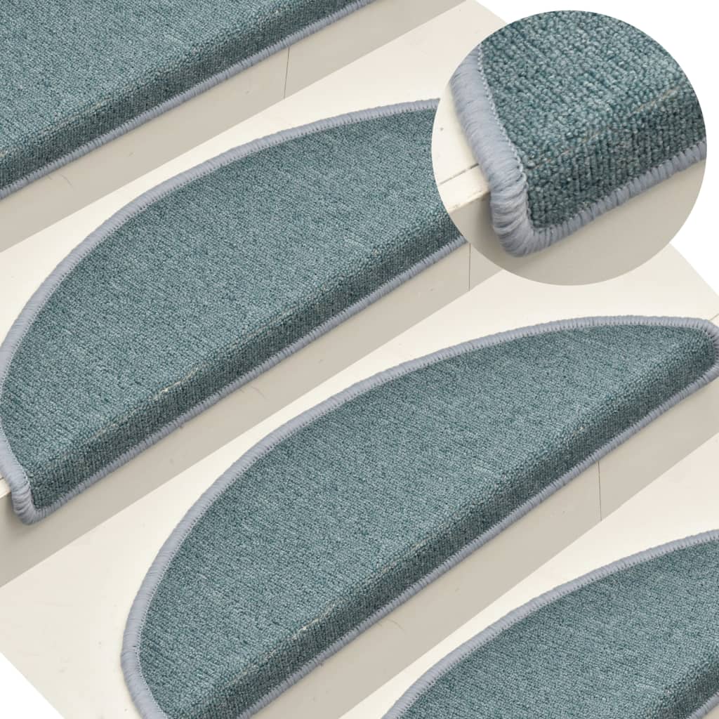 Berkfield Carpet Stair Treads 15 pcs Blue 65x24x4 cm