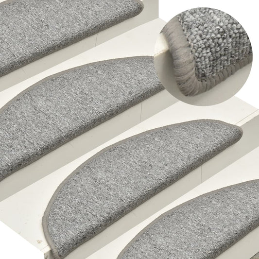 Berkfield Carpet Stair Treads 15 pcs Light Grey 56x17x3 cm