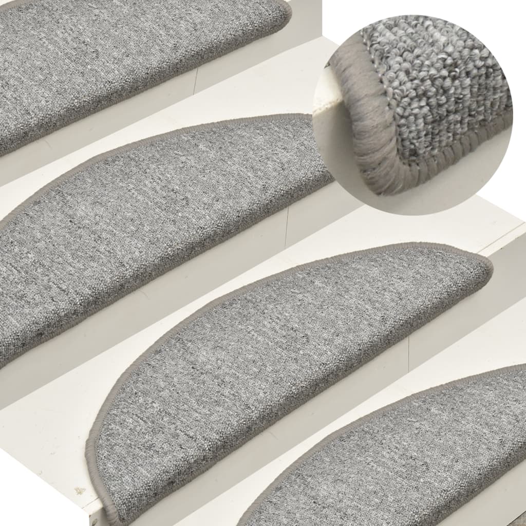 Berkfield Carpet Stair Treads 15 pcs Light Grey 65x24x4 cm