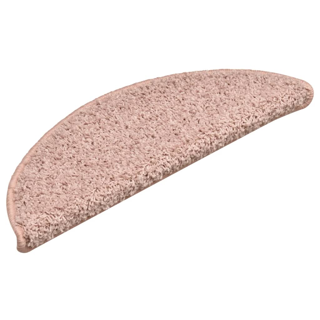 Berkfield Carpet Stair Treads 15 pcs Light Pink 56x17x3 cm