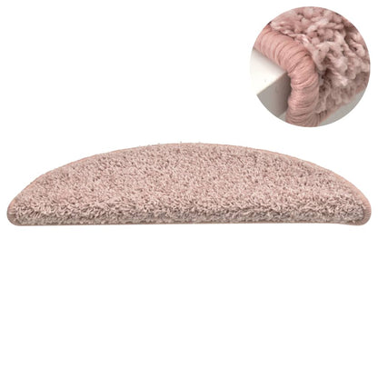 Berkfield Carpet Stair Treads 15 pcs Light Pink 56x17x3 cm
