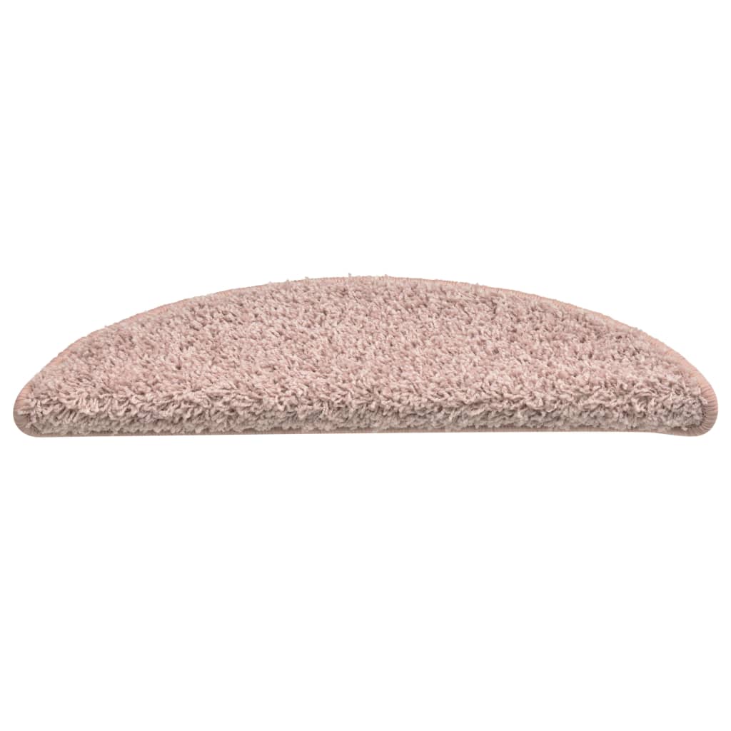 Berkfield Carpet Stair Treads 15 pcs Light Pink 56x17x3 cm