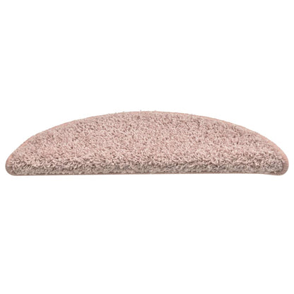 Berkfield Carpet Stair Treads 15 pcs Light Pink 56x17x3 cm