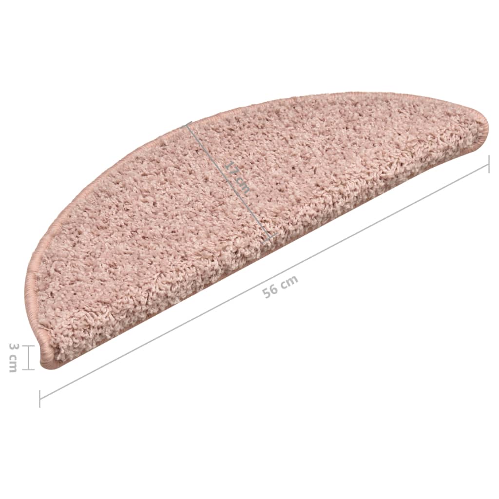 Berkfield Carpet Stair Treads 15 pcs Light Pink 56x17x3 cm