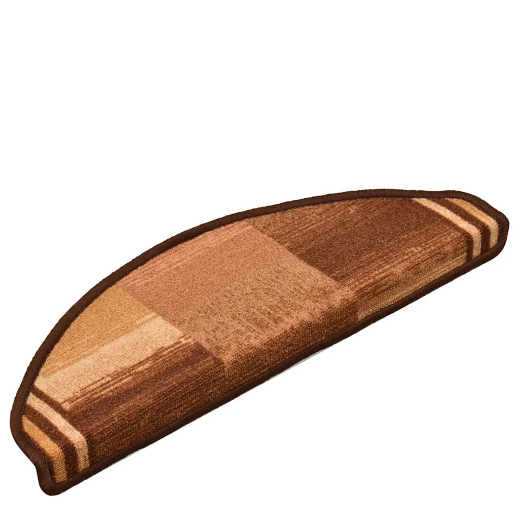 Berkfield Self-adhesive Stair Mats 15 pcs Brown 65x21x4 cm