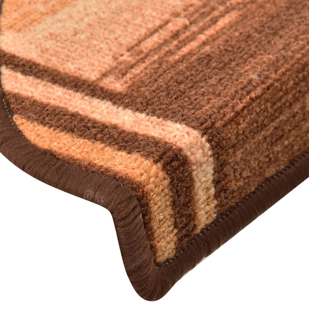 Berkfield Self-adhesive Stair Mats 15 pcs Brown 65x21x4 cm