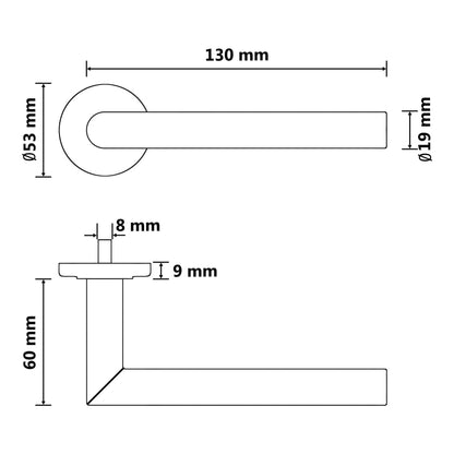 Berkfield Door Handle Set with WC Lock Stainless Steel