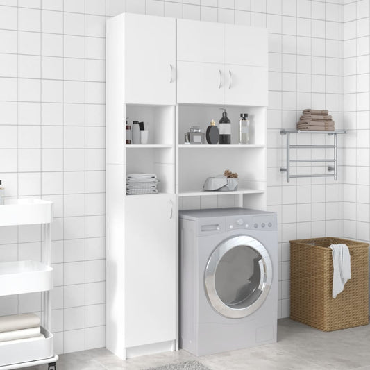Berkfield Washing Machine Cabinet Set White Engineered Wood