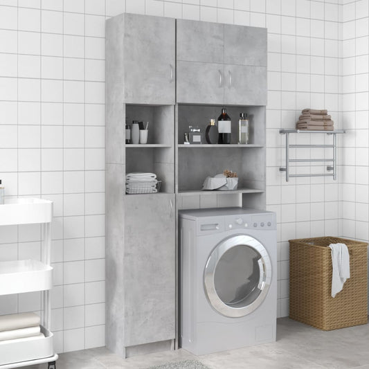 Berkfield Washing Machine Cabinet Set Concrete Grey Engineered Wood