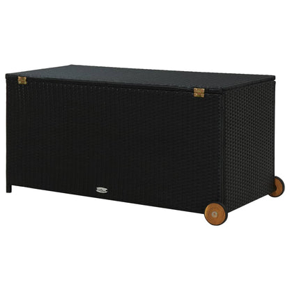 Berkfield Garden Storage Box Black 120x65x61 cm Poly Rattan