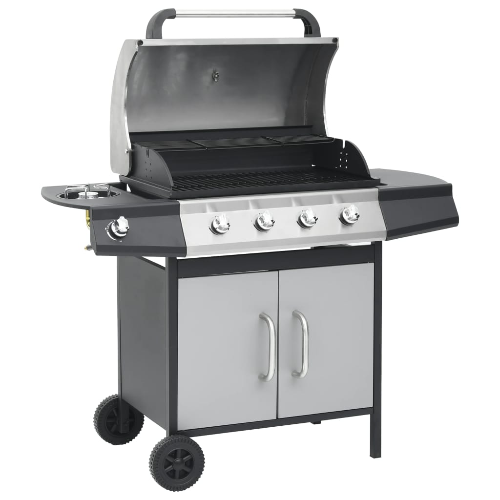 Berkfield Gas Barbecue Grill 4+1 Cooking Zone Steel & Stainless Steel
