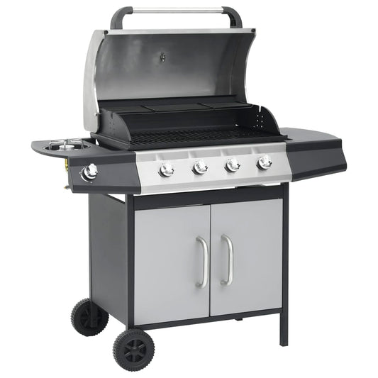 Berkfield Gas Barbecue Grill 4+1 Cooking Zone Steel & Stainless Steel
