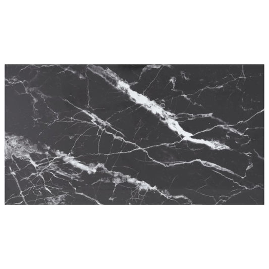 Berkfield Table Top Black 120x65 cm 8mm Tempered Glass with Marble Design