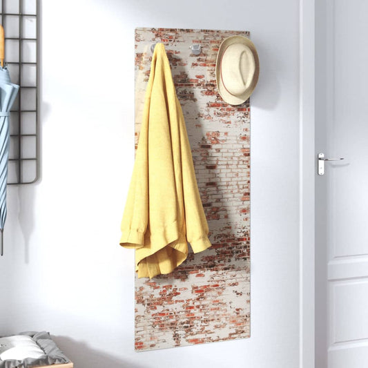 Berkfield Wall Mounted Coat Rack 125x50 cm Tempered Glass Brick Wall