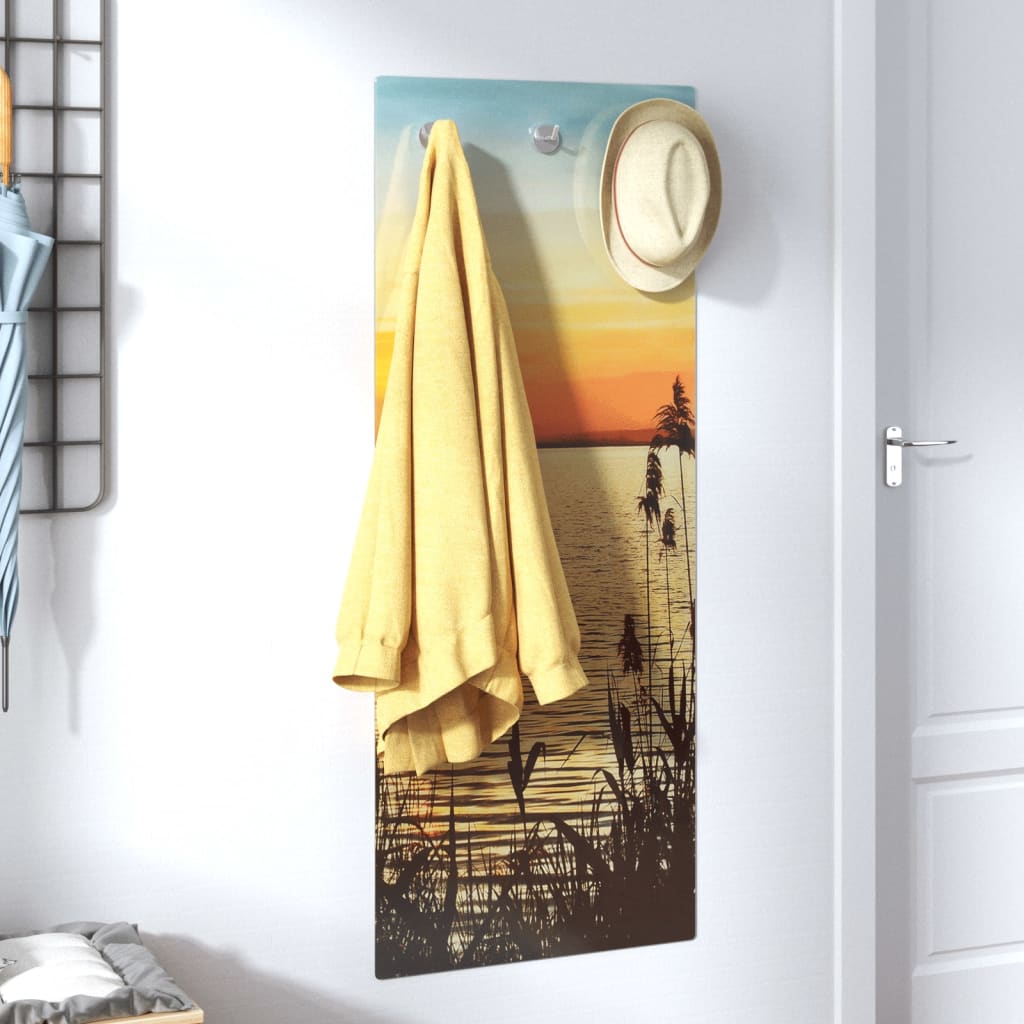 Berkfield Wall Mounted Coat Rack 125x50 cm Tempered Glass Sunshine Lake