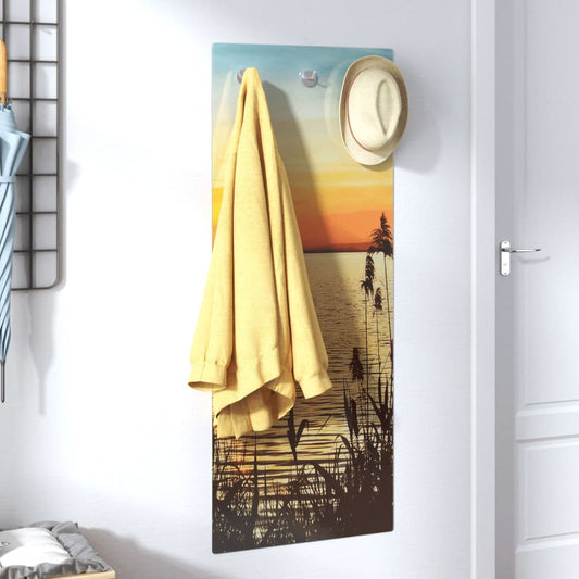 Berkfield Wall Mounted Coat Rack 125x50 cm Tempered Glass Sunshine Lake